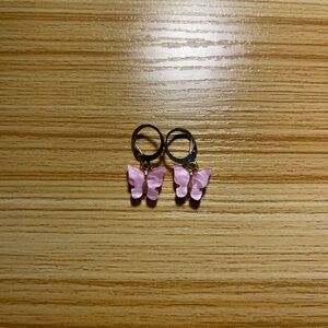 Pink Butterfly Earrings